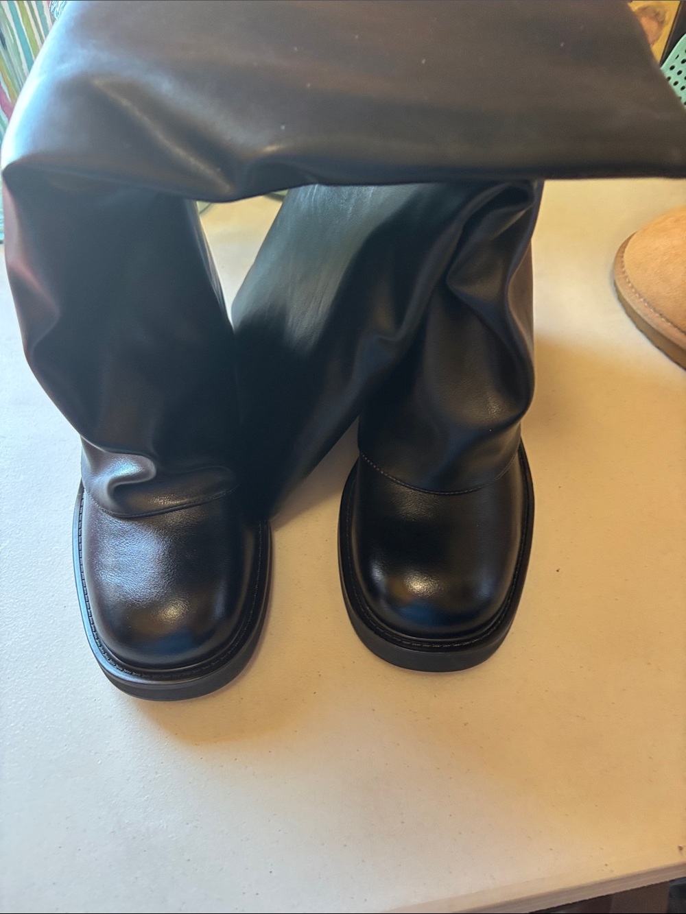 Women's Black Combat Moto Boots